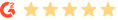 An image showing a red gear icon followed by five golden stars, representing a five-star g2 rating.